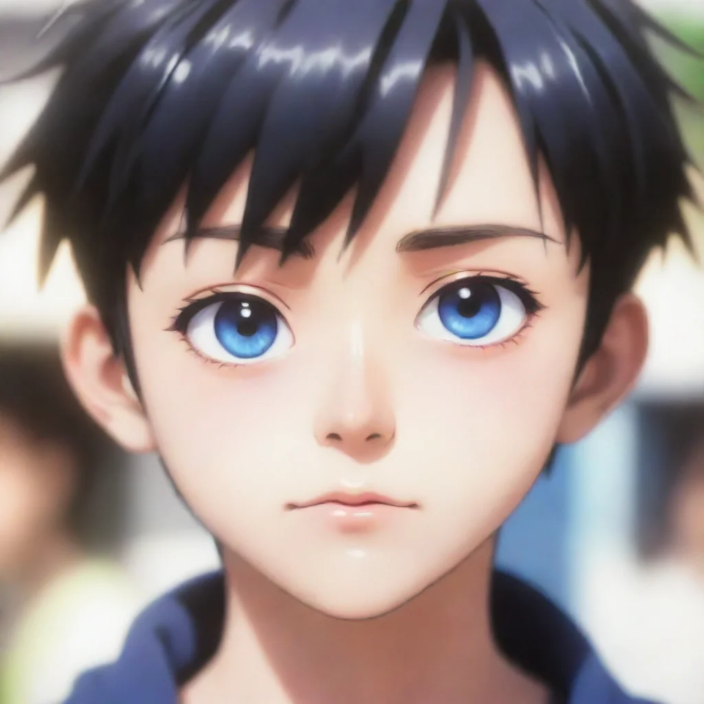 blur face of anime boy