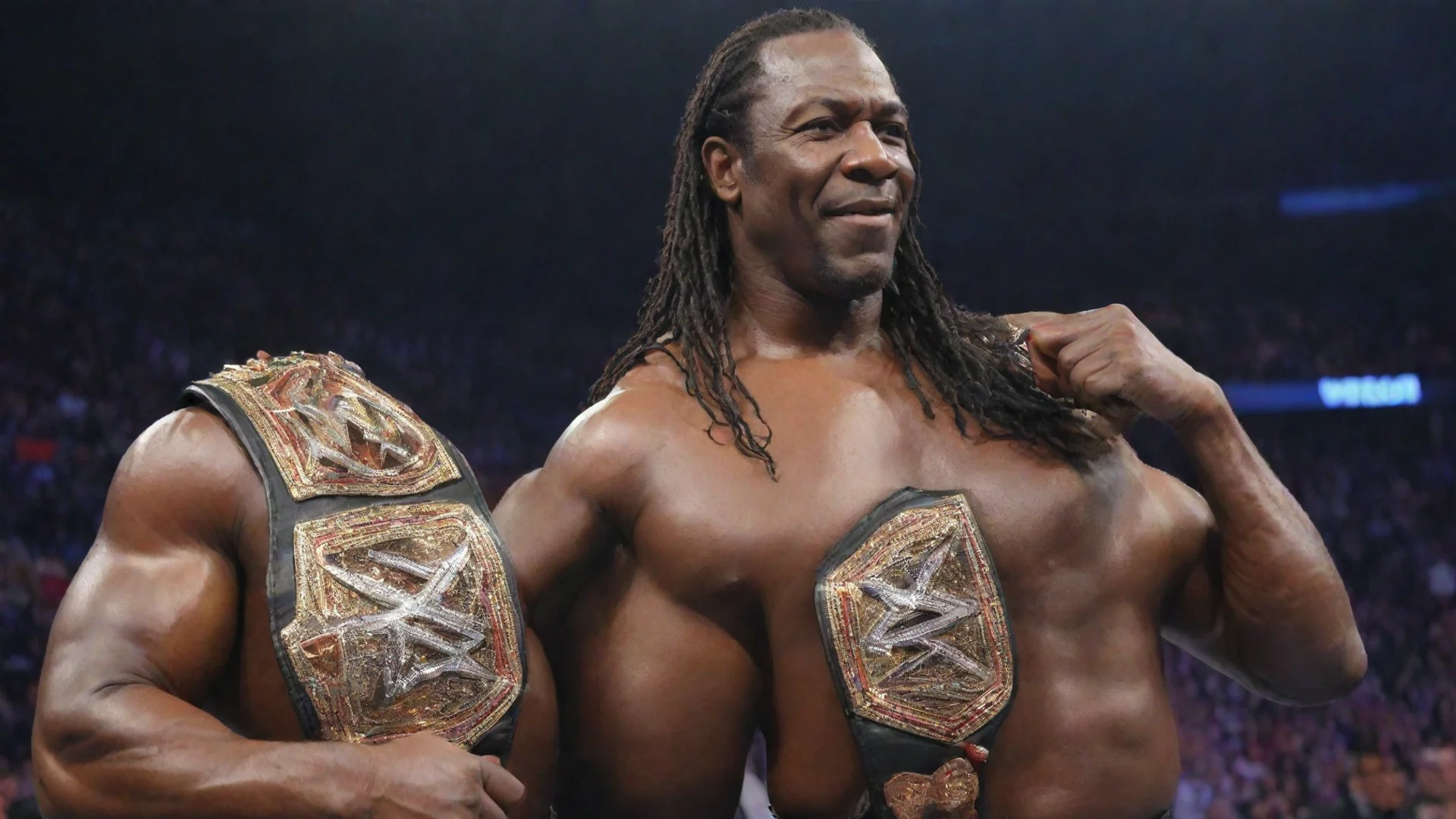 booker t holding wwe champion  wide