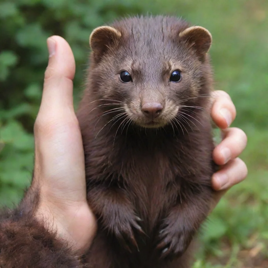 aibrown furred minks captured a human