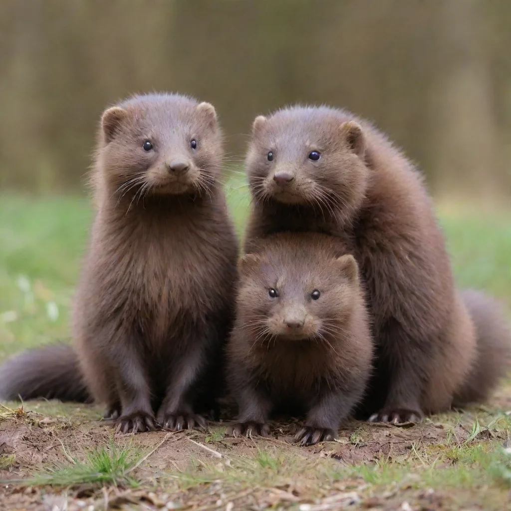 aibrown furred minks
