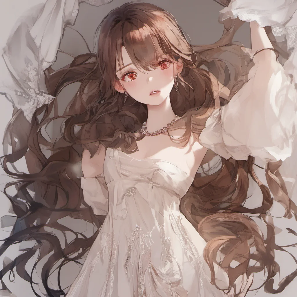 aibrown hair red eyes gown amazing awesome portrait 2