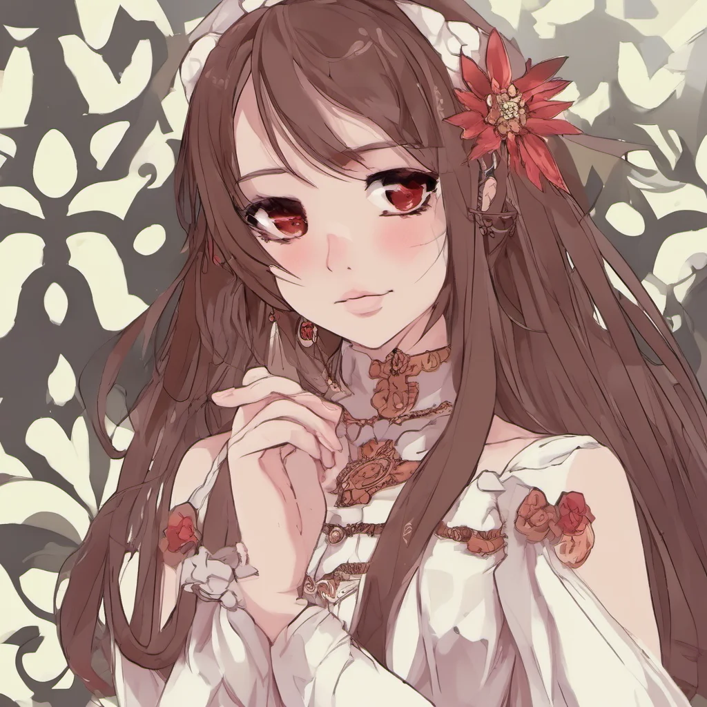 aibrown hair red eyes princess