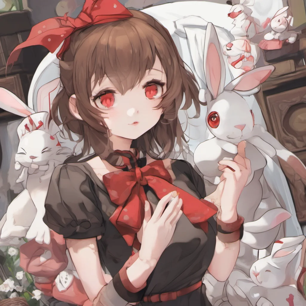 aibrown haired red eyed bunny girl good looking trending fantastic 1