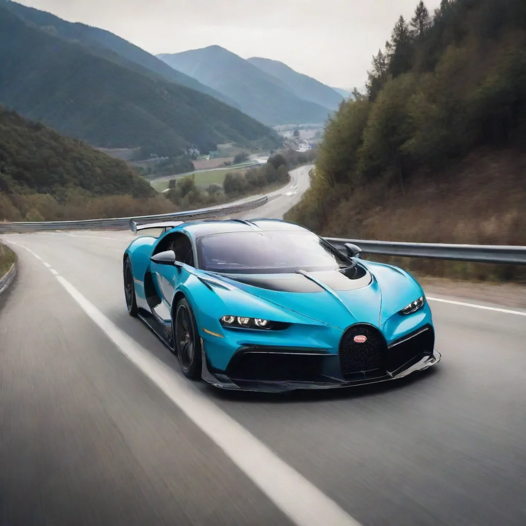 bugatti divo racing down a highway