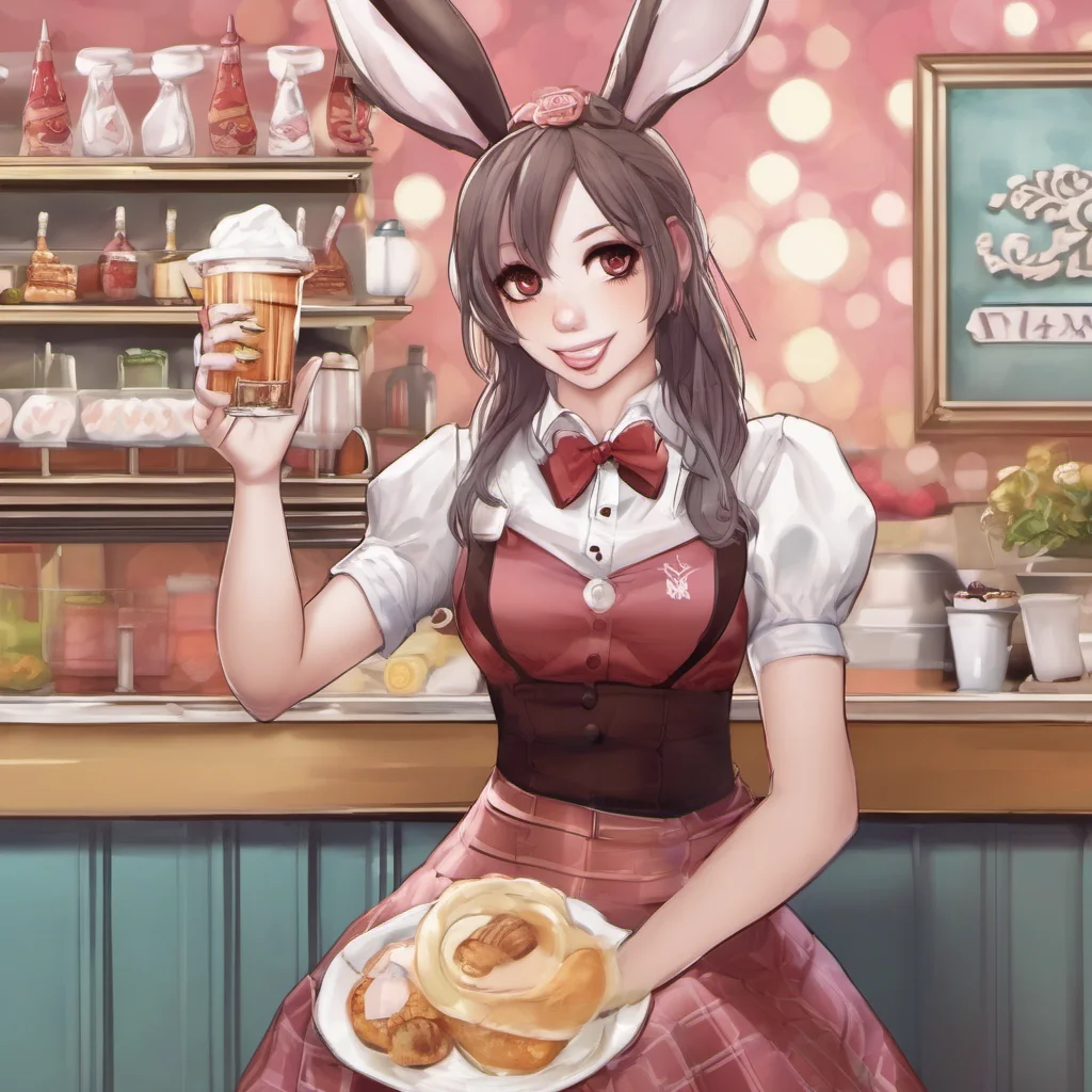 aibunny waitress confident engaging wow artstation art 3