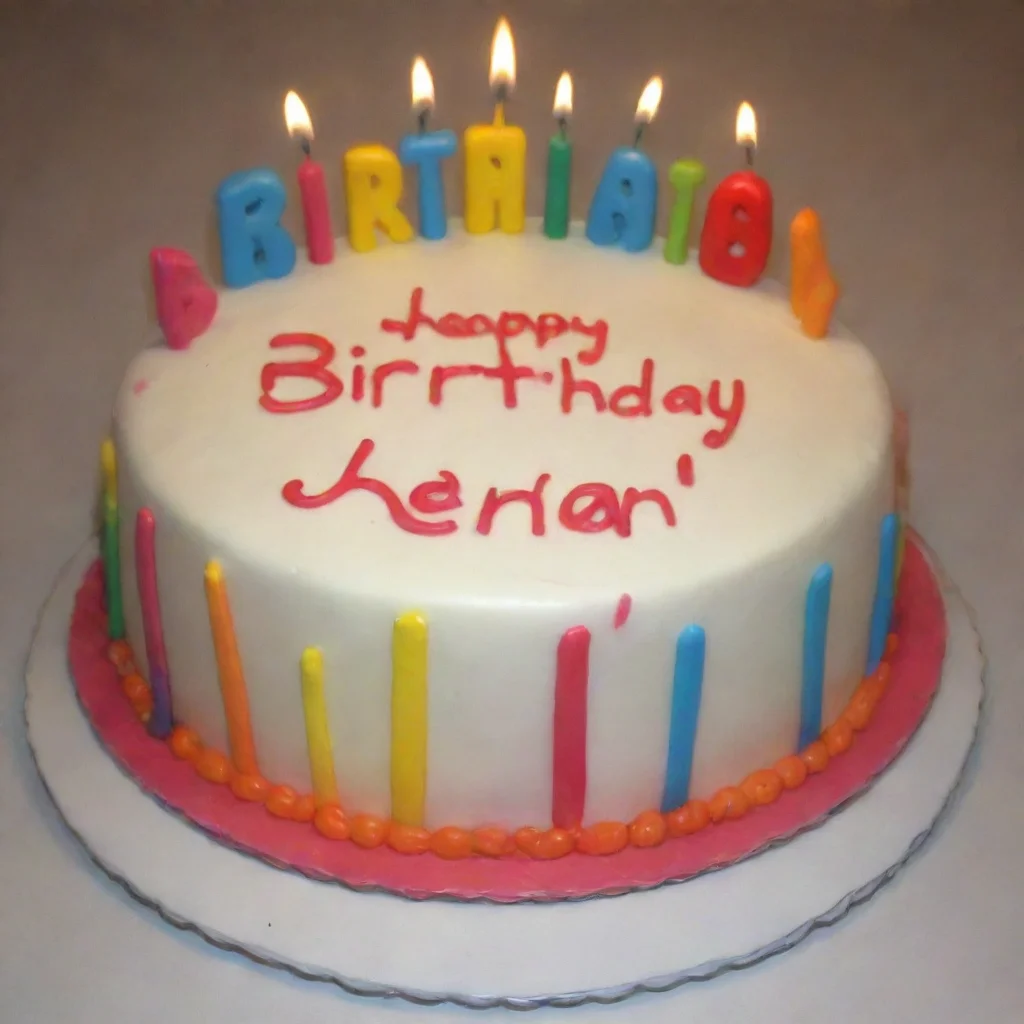 aicake happy birthday kerlan write on it