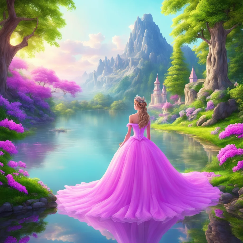 calm beautiful princess in a relaxing environment calm colors beauty scenery