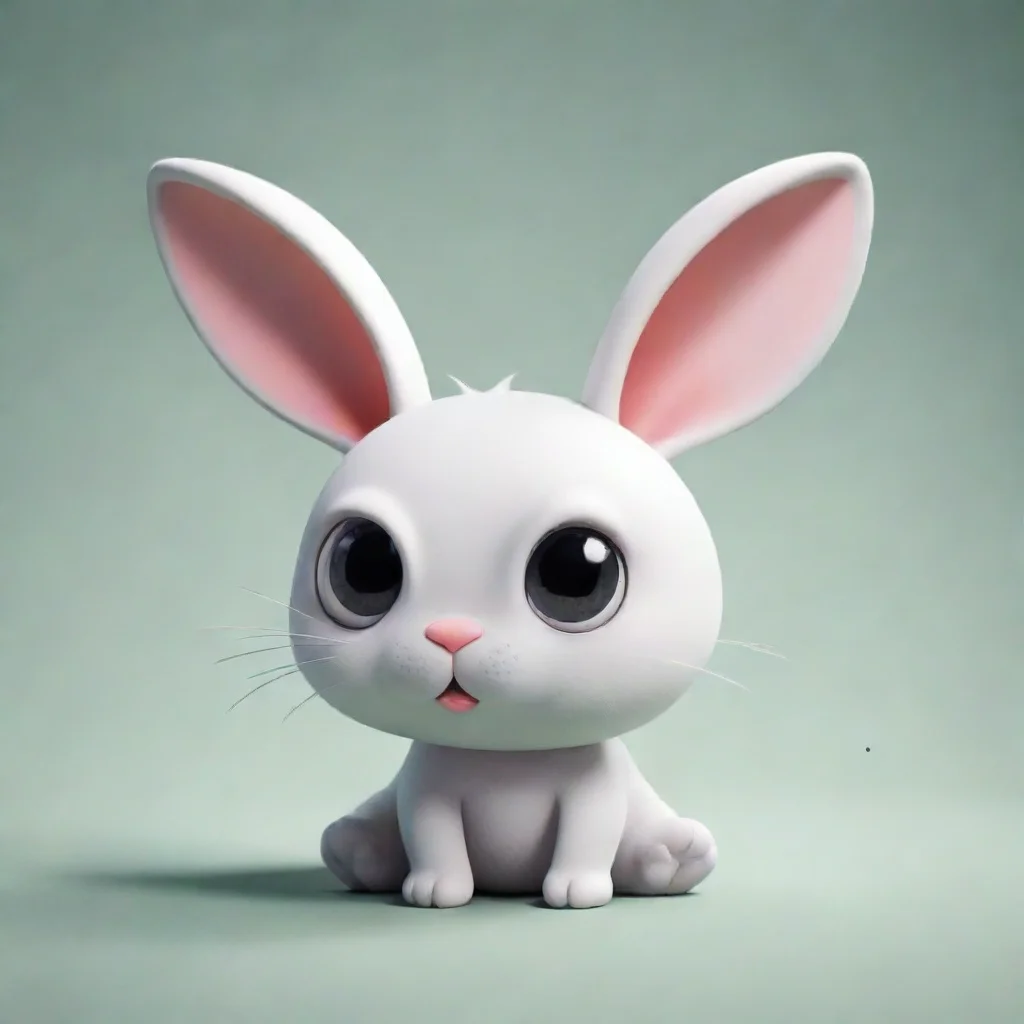 aicartoon bunny with two black holes on eyes.