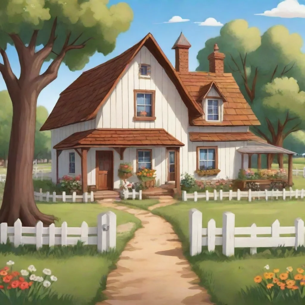 aicartoon farmhouse.