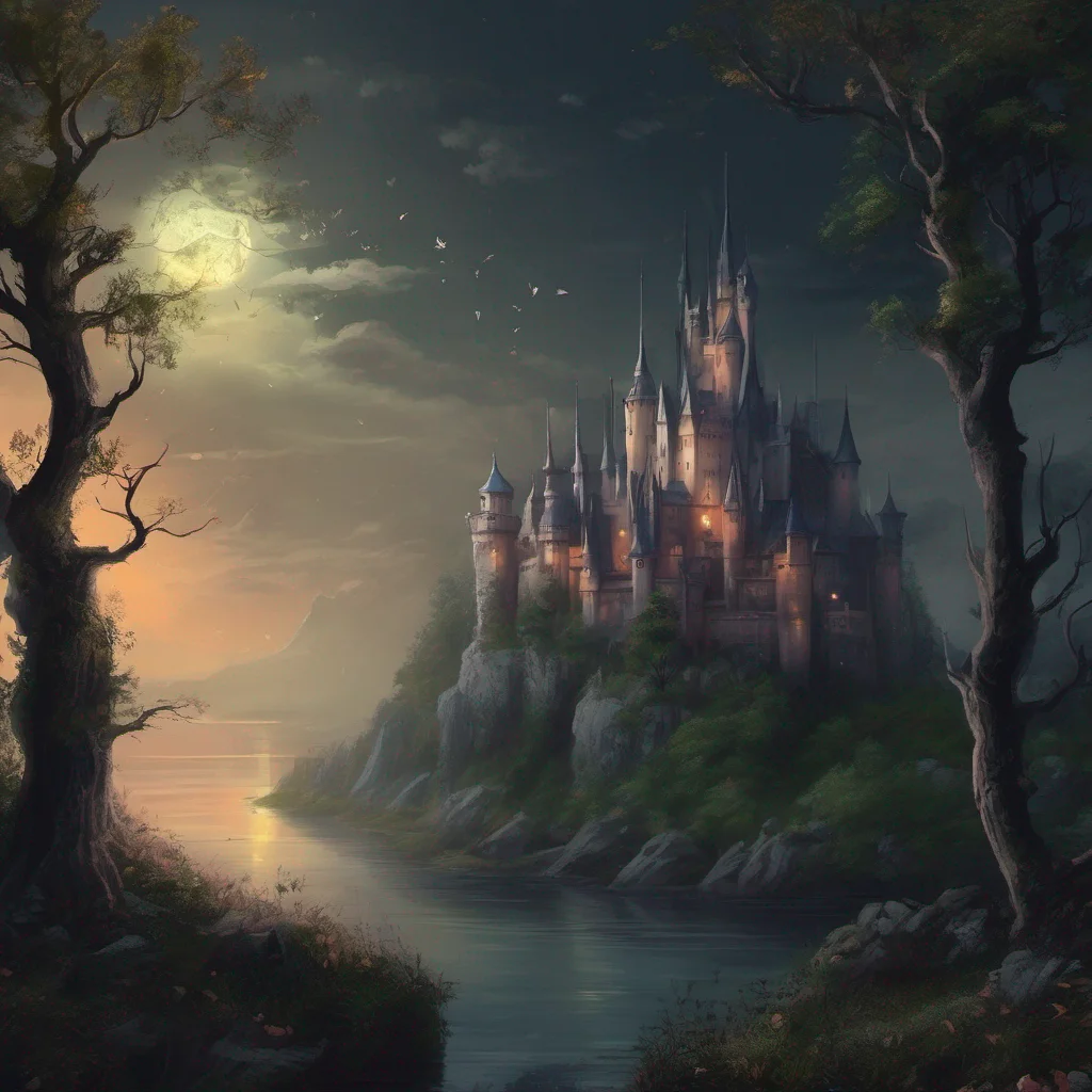 aicastle forest landscape fantasy art night confident engaging wow artstation art 3