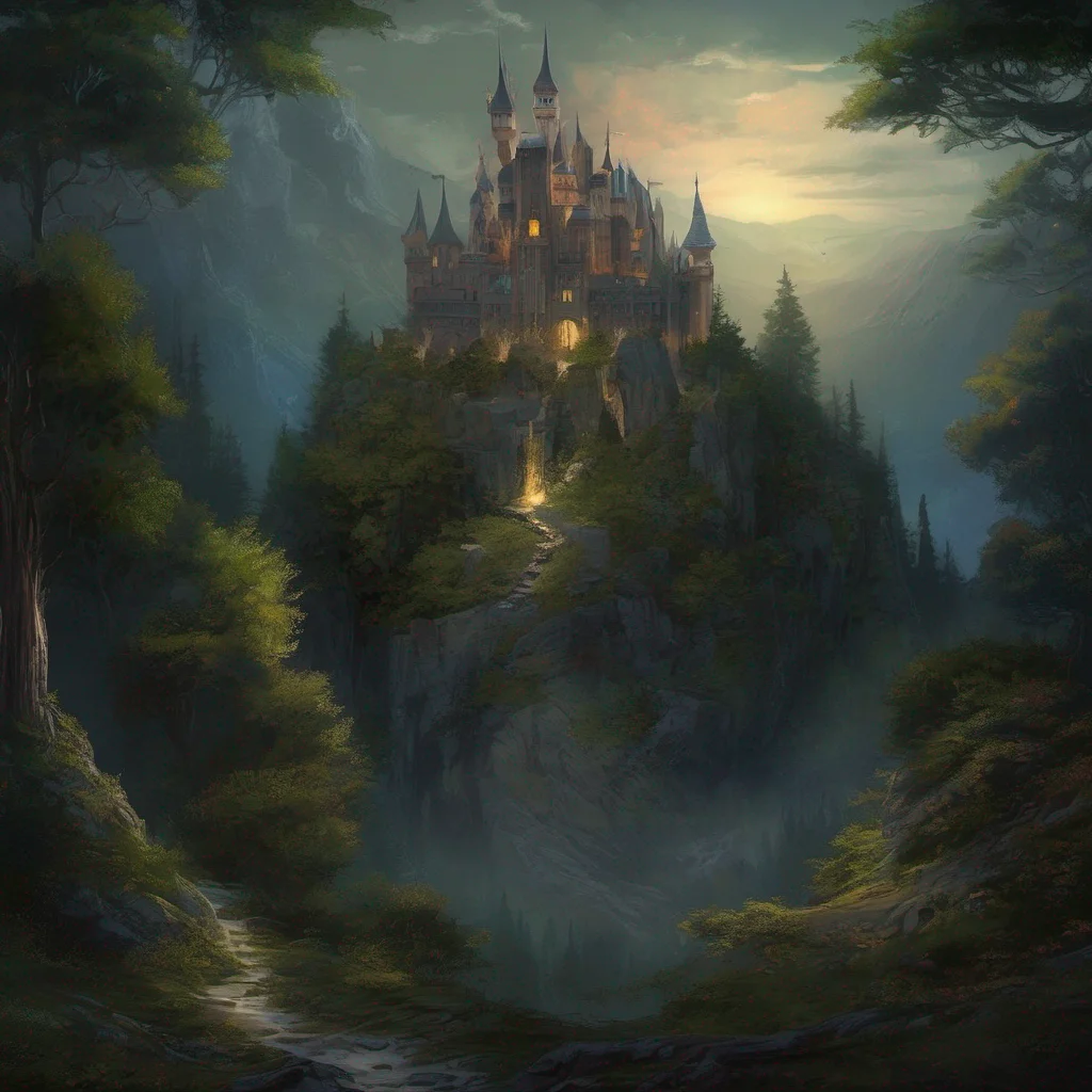 aicastle forest landscape fantasy art night
