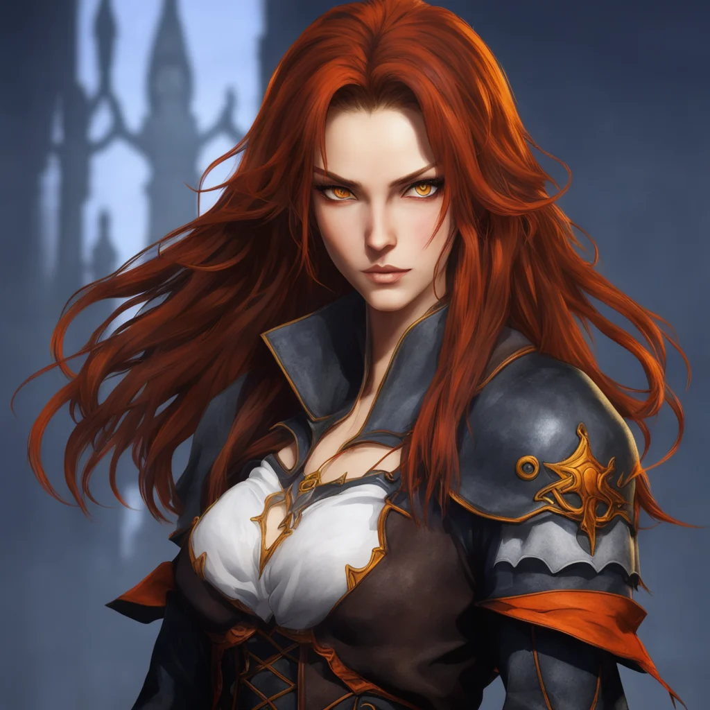 castlevania woman with brown hair and orange highlights  confident engaging wow artstation art 3