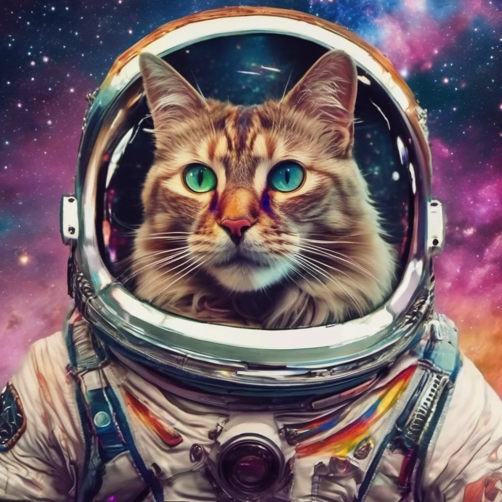 aicat in space longcat regal majestic colorful