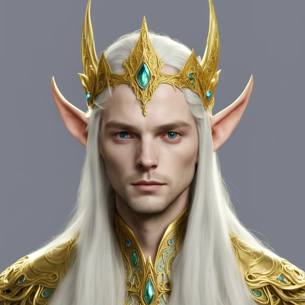 celeborn wearing small golden elvish circlet with jewels good looking trending fantastic 1