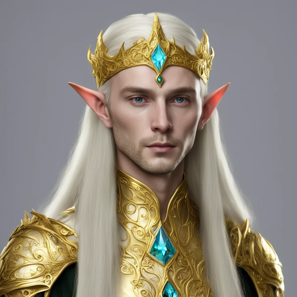 aiceleborn wearing small golden elvish circlet with jewels