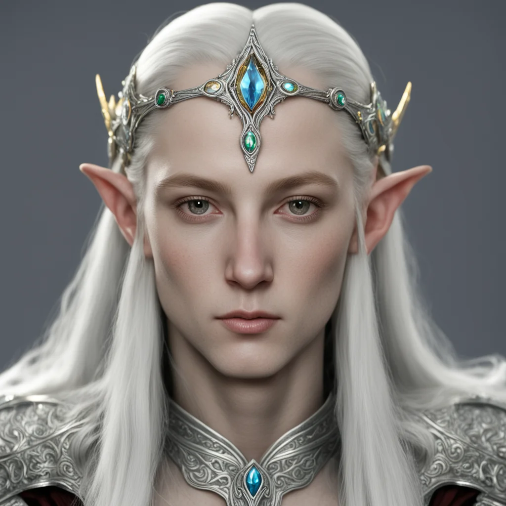 aiceleborn wearing small silver circlet with jewels confident engaging wow artstation art 3