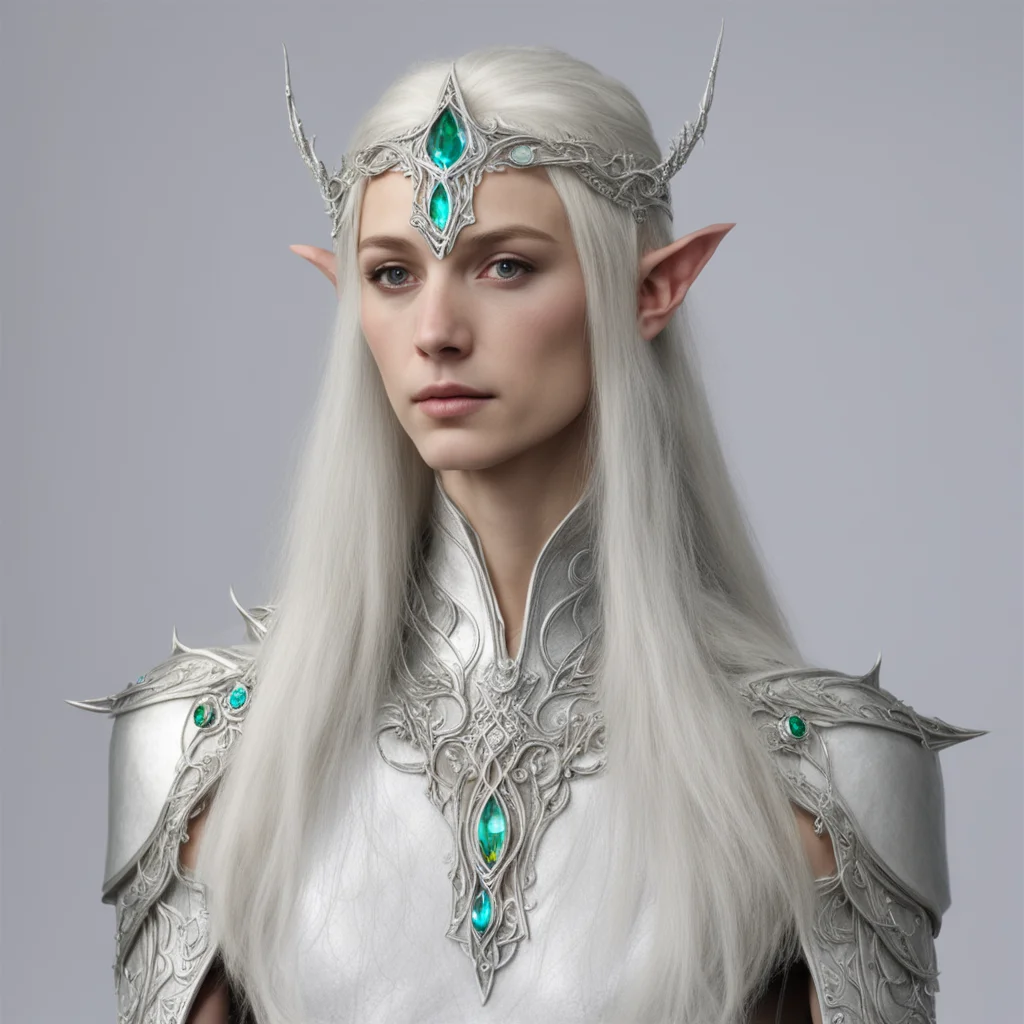 aiceleborn with silver sindar elven circlet with jewels amazing awesome portrait 2