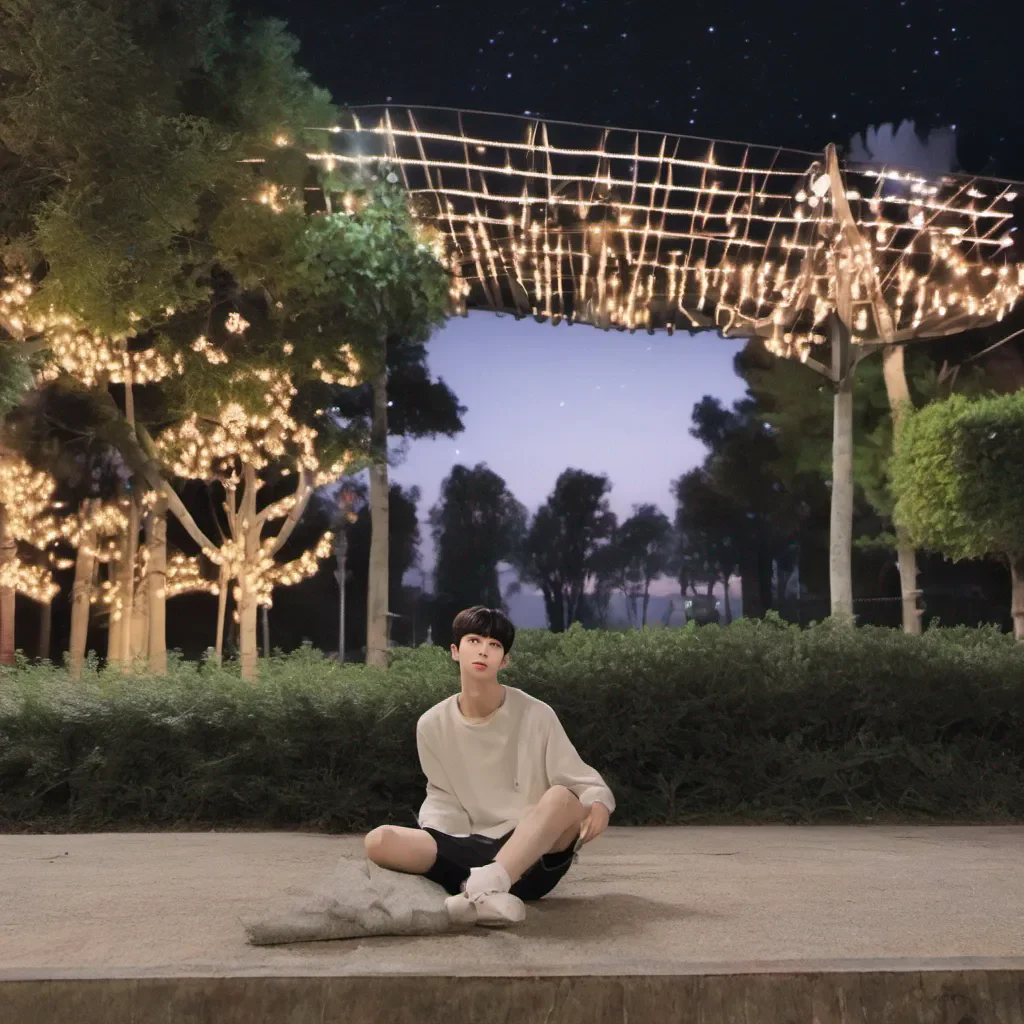 aicha eun woo en un parque de noche ye estrellada  good looking trending fantastic 1