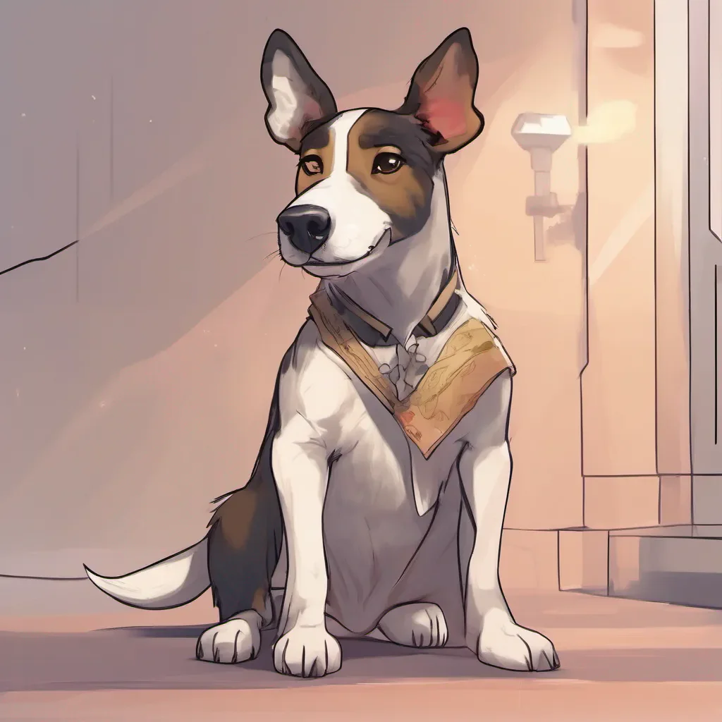 character portrait a cute dog appears Ugh how typical A cute little dog trying to steal the spotlight Well I suppose I can tolerate your presence for now Just dont get in my way mutt