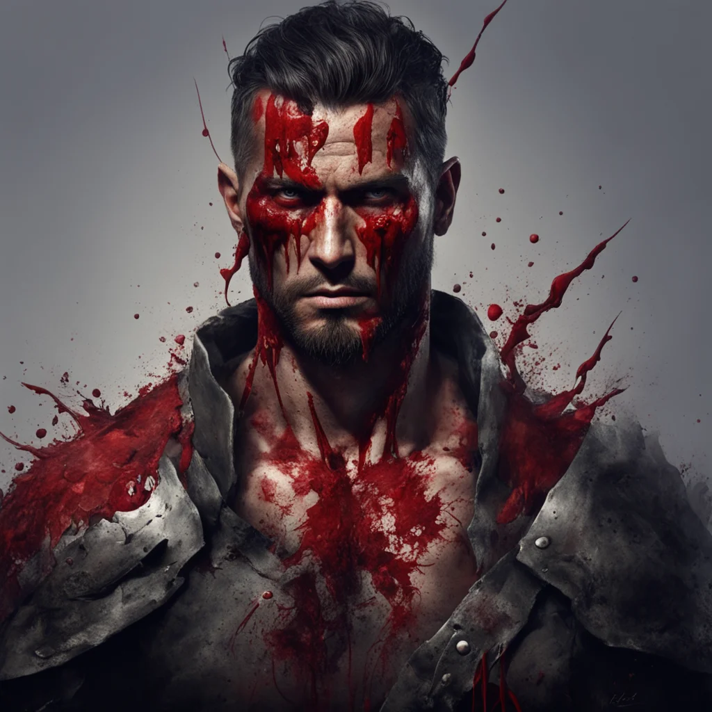character portrait a man appears covered by blood is your personal warrior Ah there you are my loyal warrior You have done well in your battles What is it that you bring to me now
