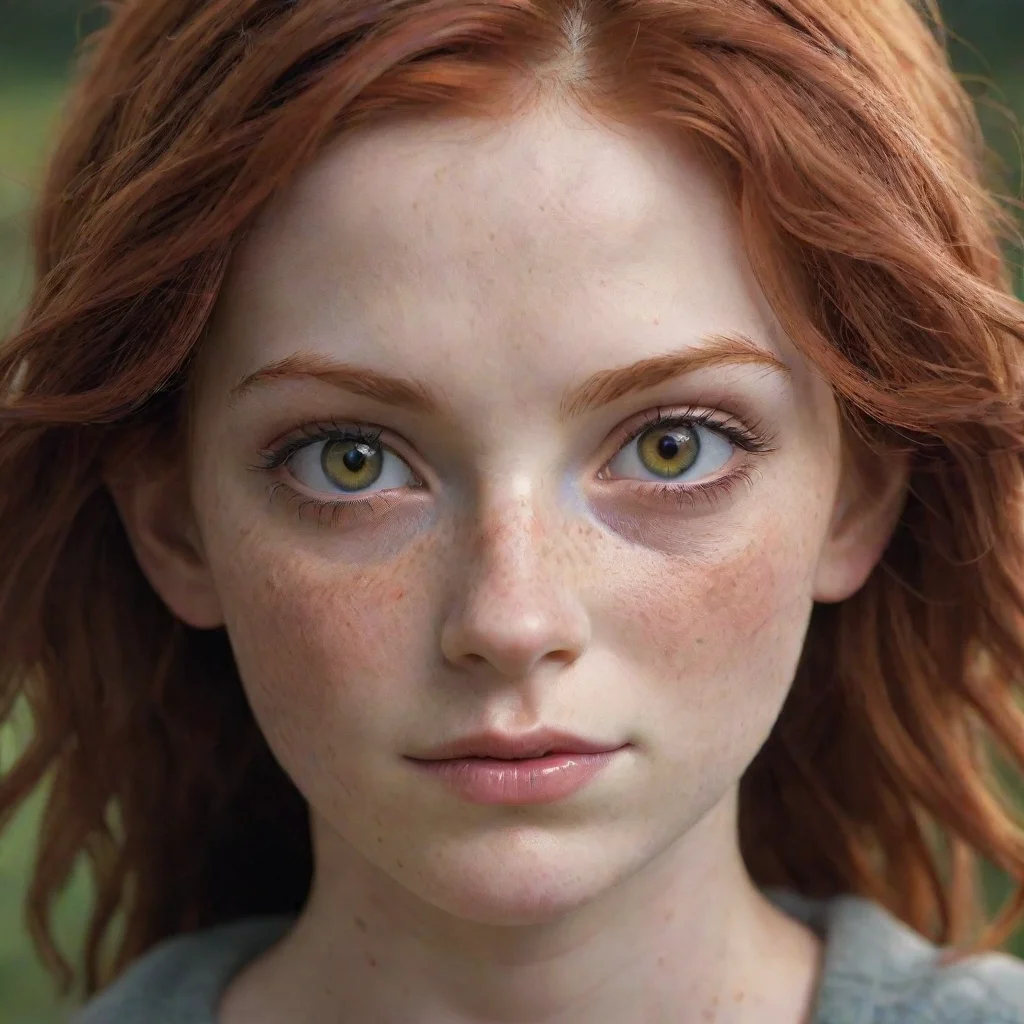 character portrait appears with hazel eyes freckles and red hair Perfect Now what is your quirk