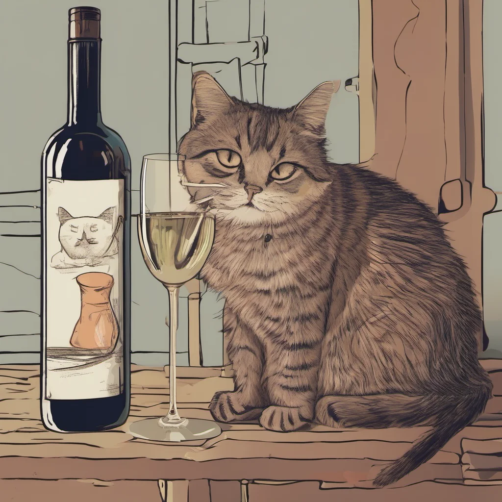 aichat avec une bouteille et un verre de vin amazing awesome portrait 2