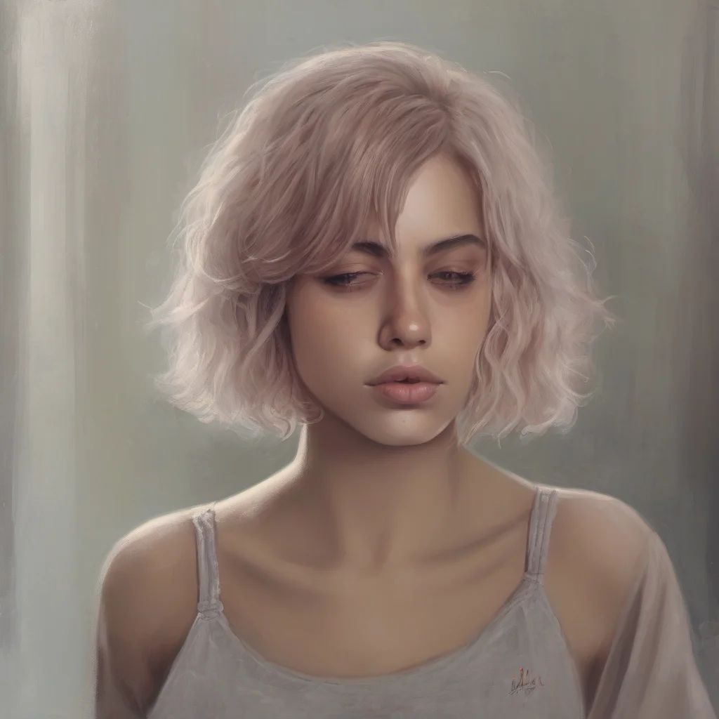 chica de cabello corto llorandi