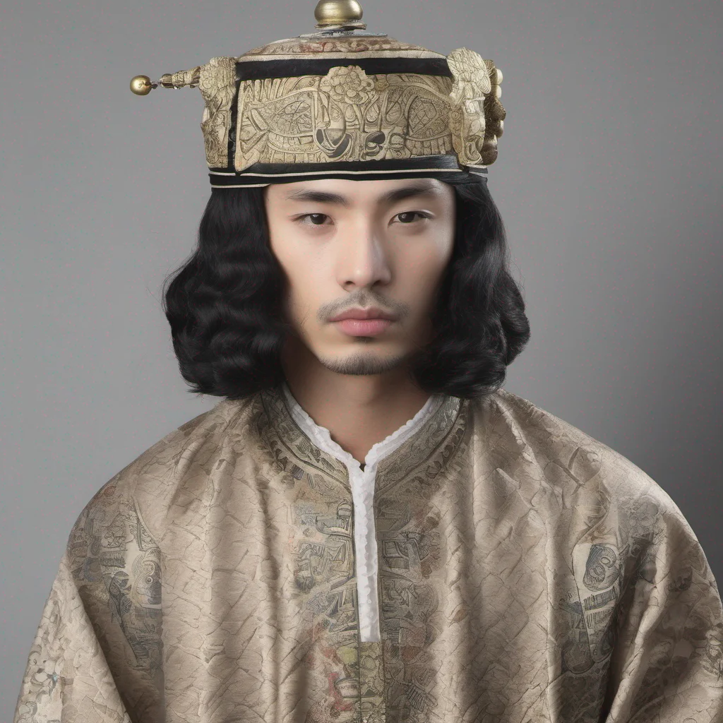 aichico oriental historico con cabello blanco 