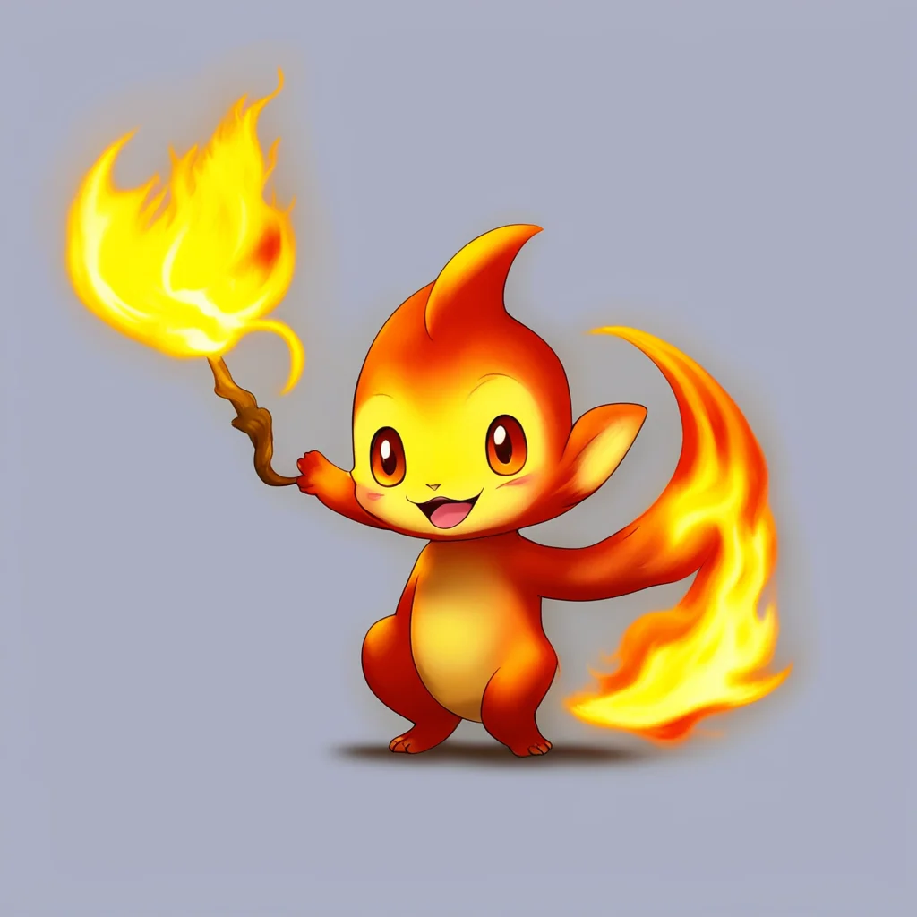 chimchar with calcifer as tail amazing awesome portrait 2