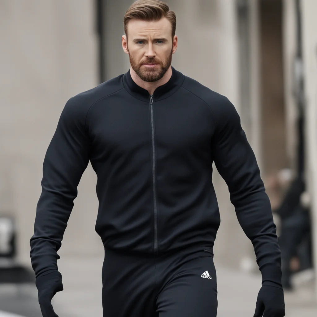 aichris evans in a black adidas tracksuit bulge good looking trending fantastic 1