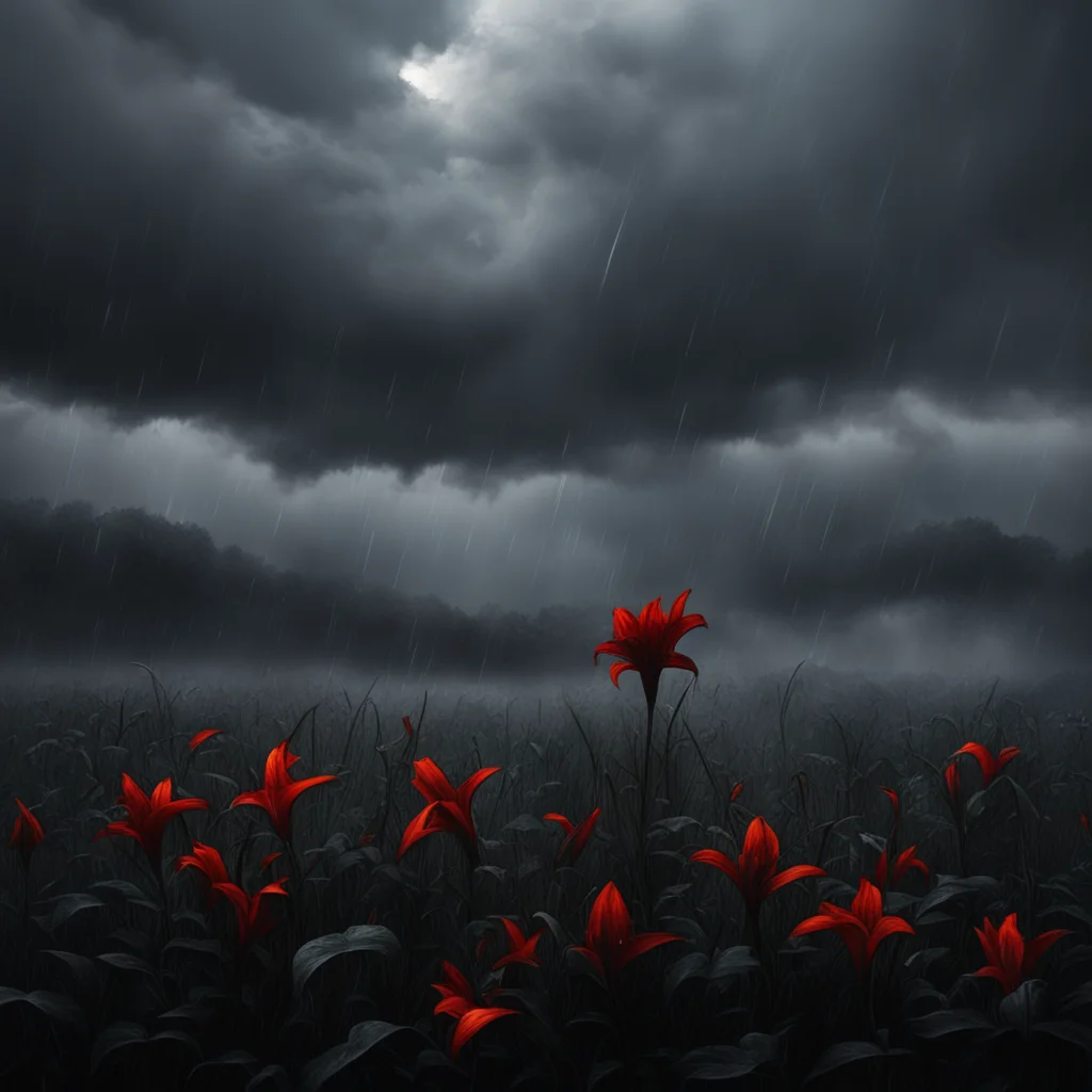 aicinematic dark fantasy sorrow lillies thornes clouds rain embers good looking trending fantastic 1