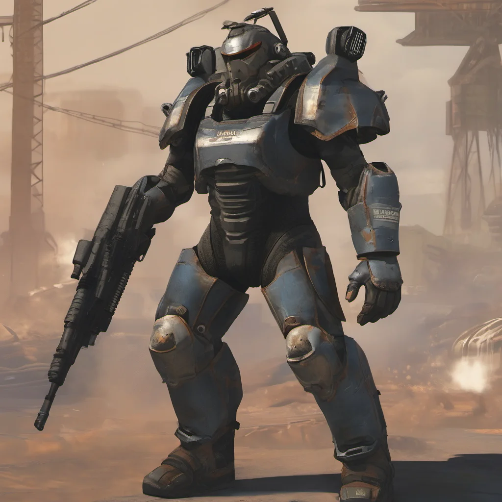 aicinematic human cy.w.org wearing an custom power armor without yours delta 13 weapons confident engaging wow artstation art 3