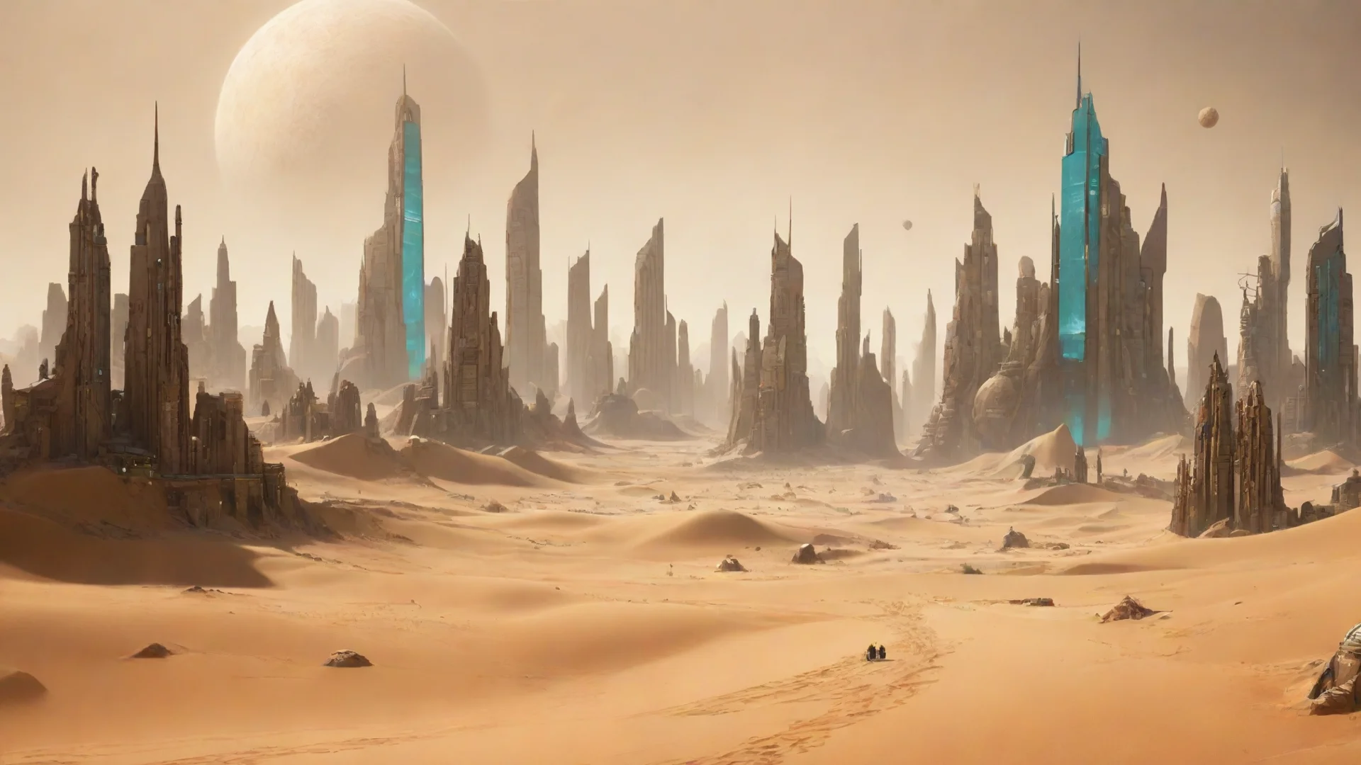 aicity futuristic sand planet wit hstars  hdwidescreen