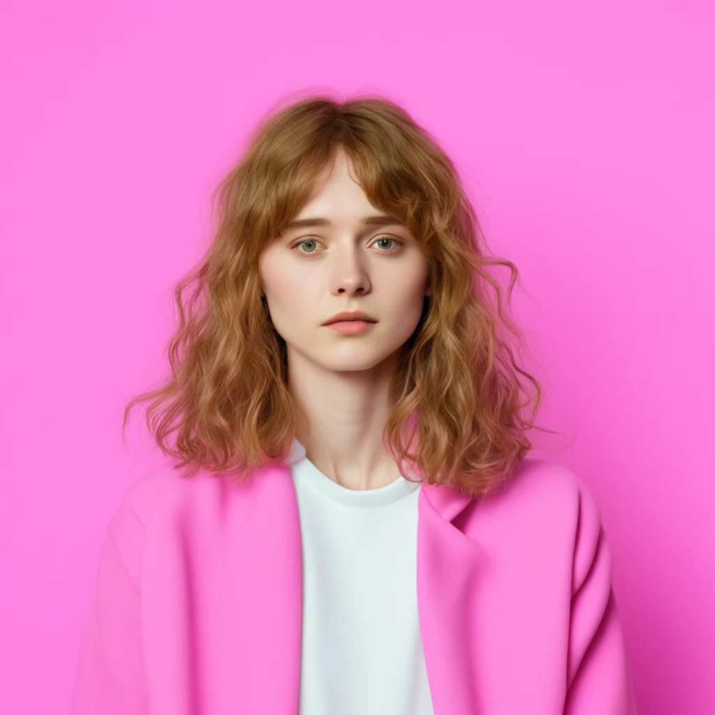 clairo the singer with a pink stand behind her good looking trending fantastic 1