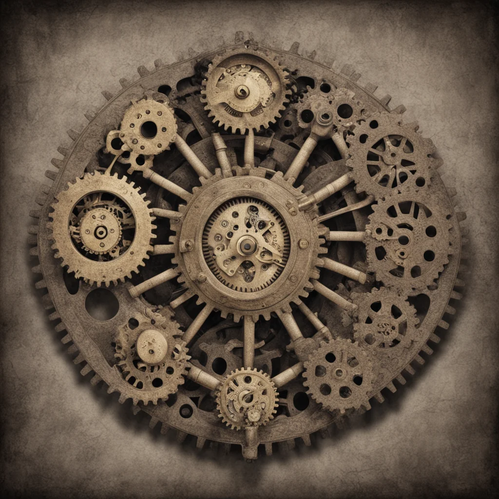 clock gears steampunk robot