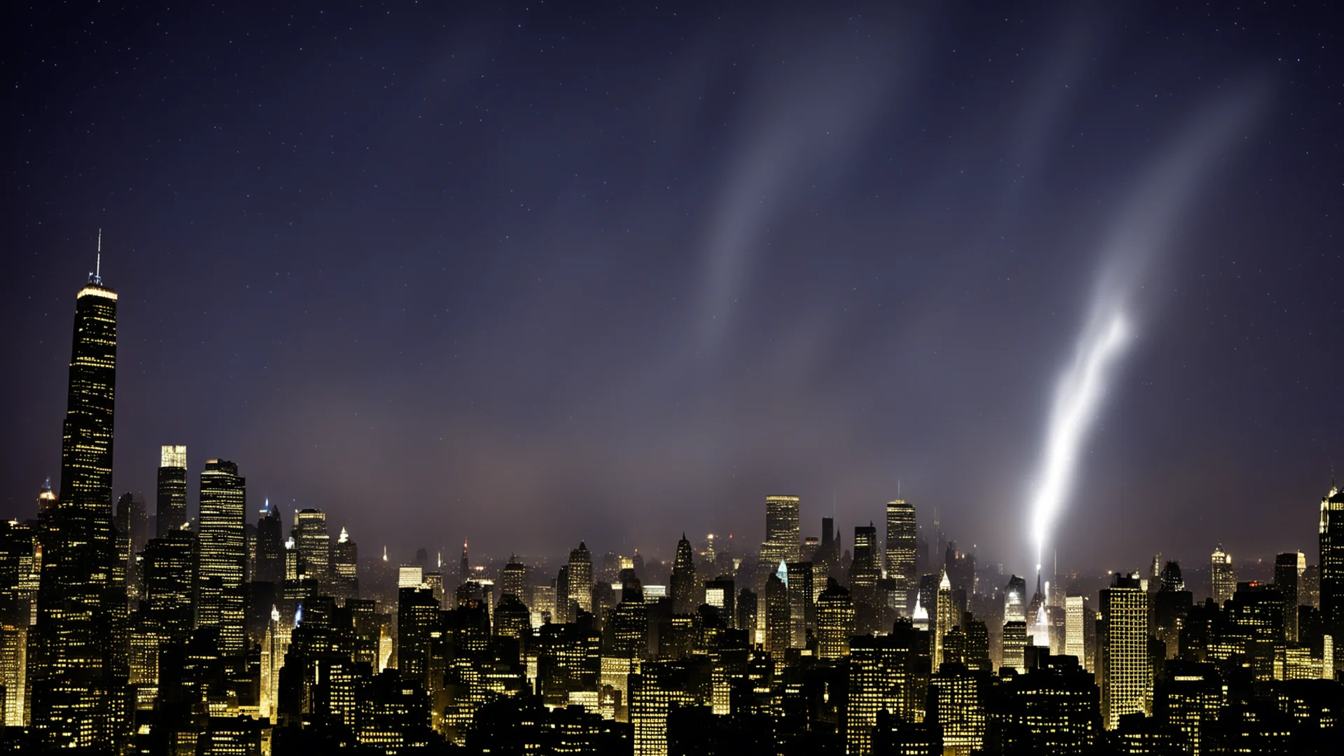aicomet crashing into new york at night wide