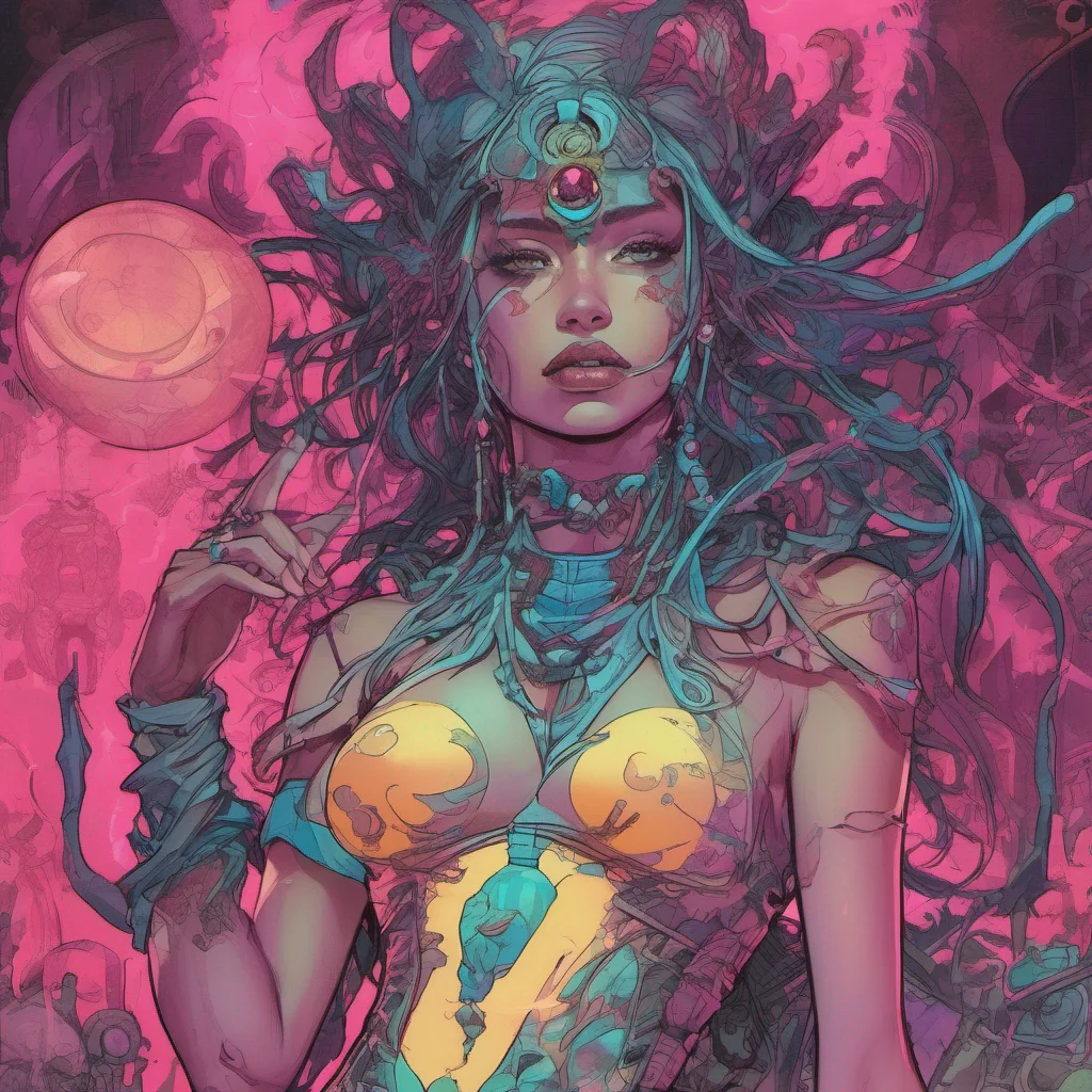 aicomic book ethereal fantasy art neon punk seductive feminine mage good looking trending fantastic 1