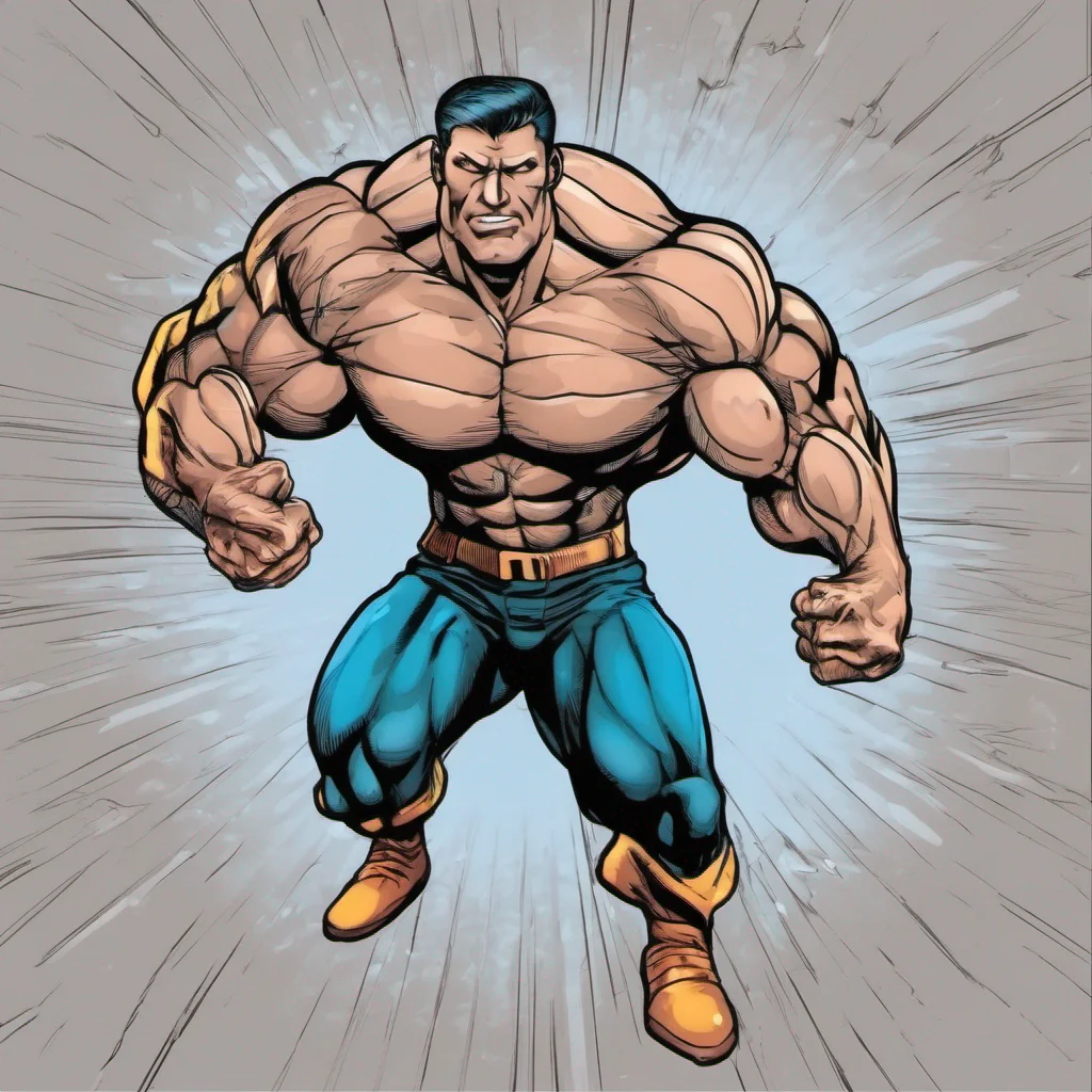 aicomic book muscular man