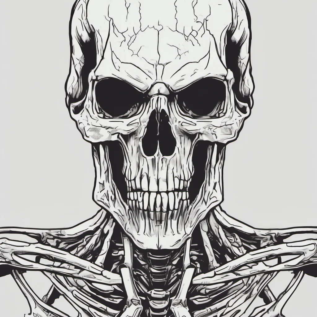 aicomic book skeleton head open mouth portrait sinister outline confident engaging wow artstation art 3