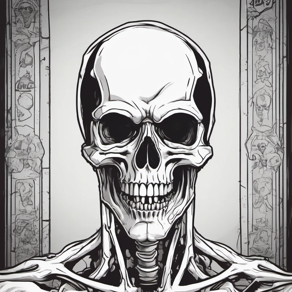 aicomic book skeleton head open mouth portrait sinister outline good looking trending fantastic 1
