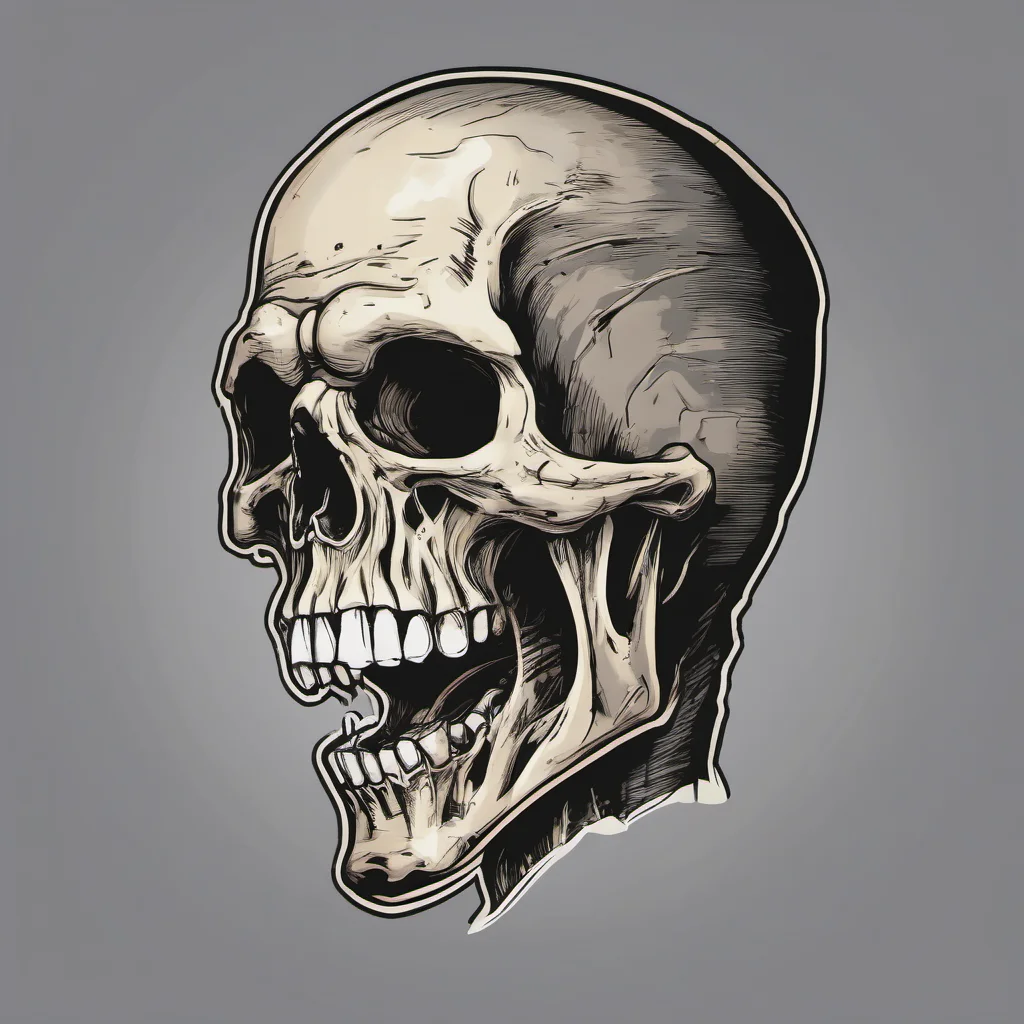 aicomic book skeleton head open mouth
