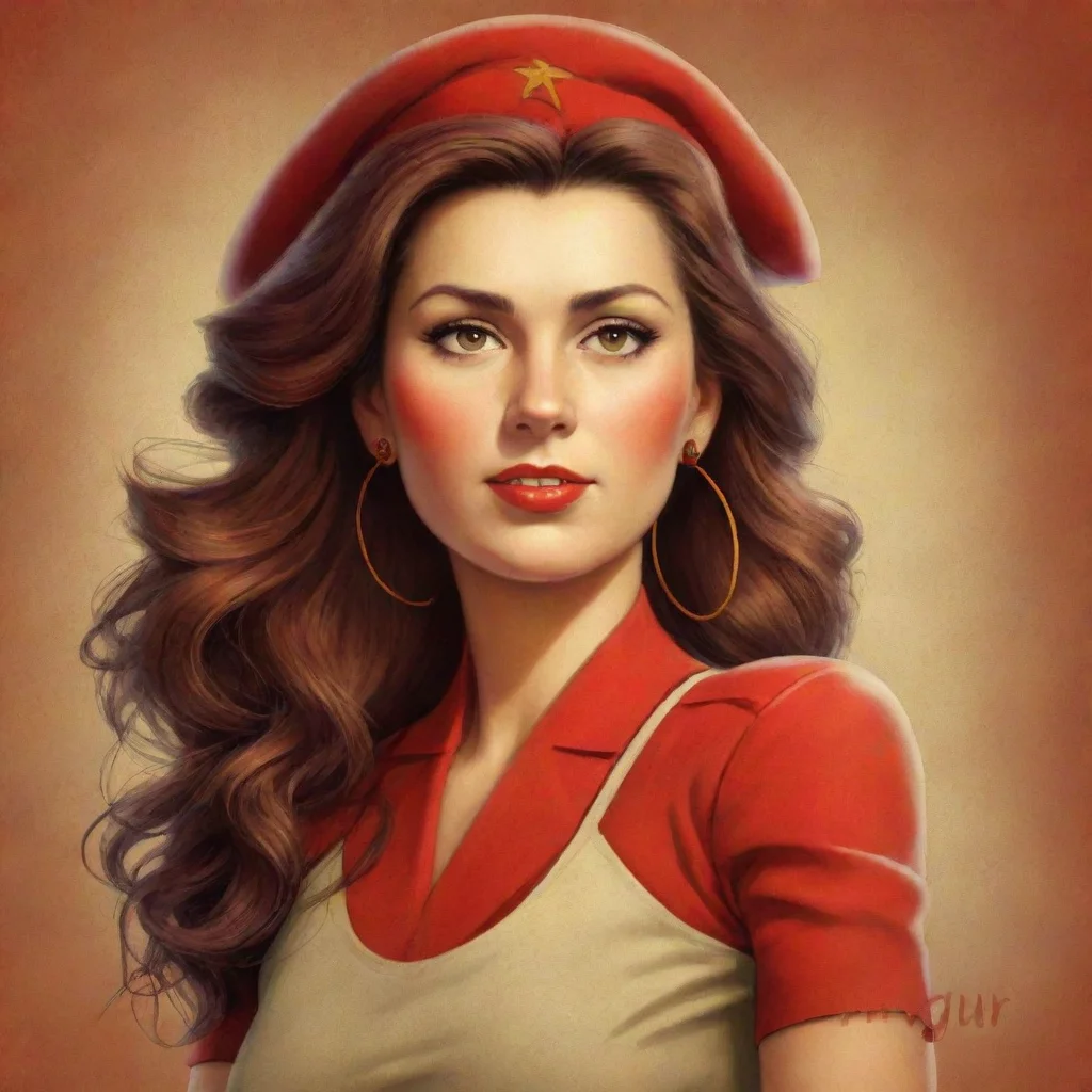 aicommunist soldier woman sign style