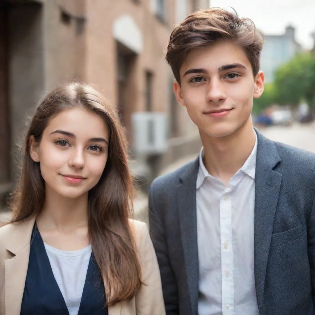 aiconfident and smart boy and girl between age of 20 23