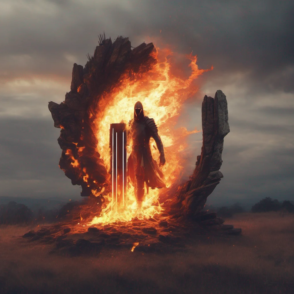 aicrear una espada de fuego con un portal que muestre el cielo good looking trending fantastic 1