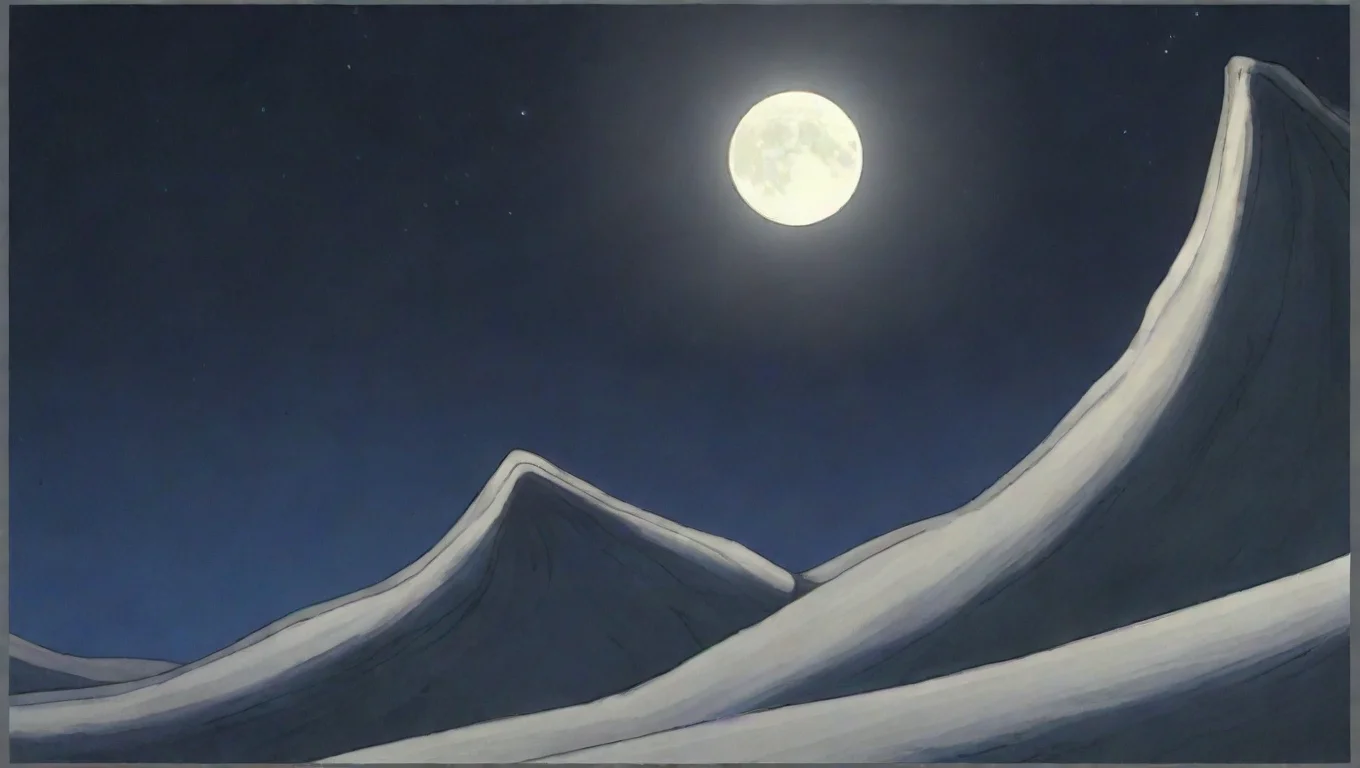 creasent moon hd anime cell drawing detailed landscape moon detail at lovely night 0af3123