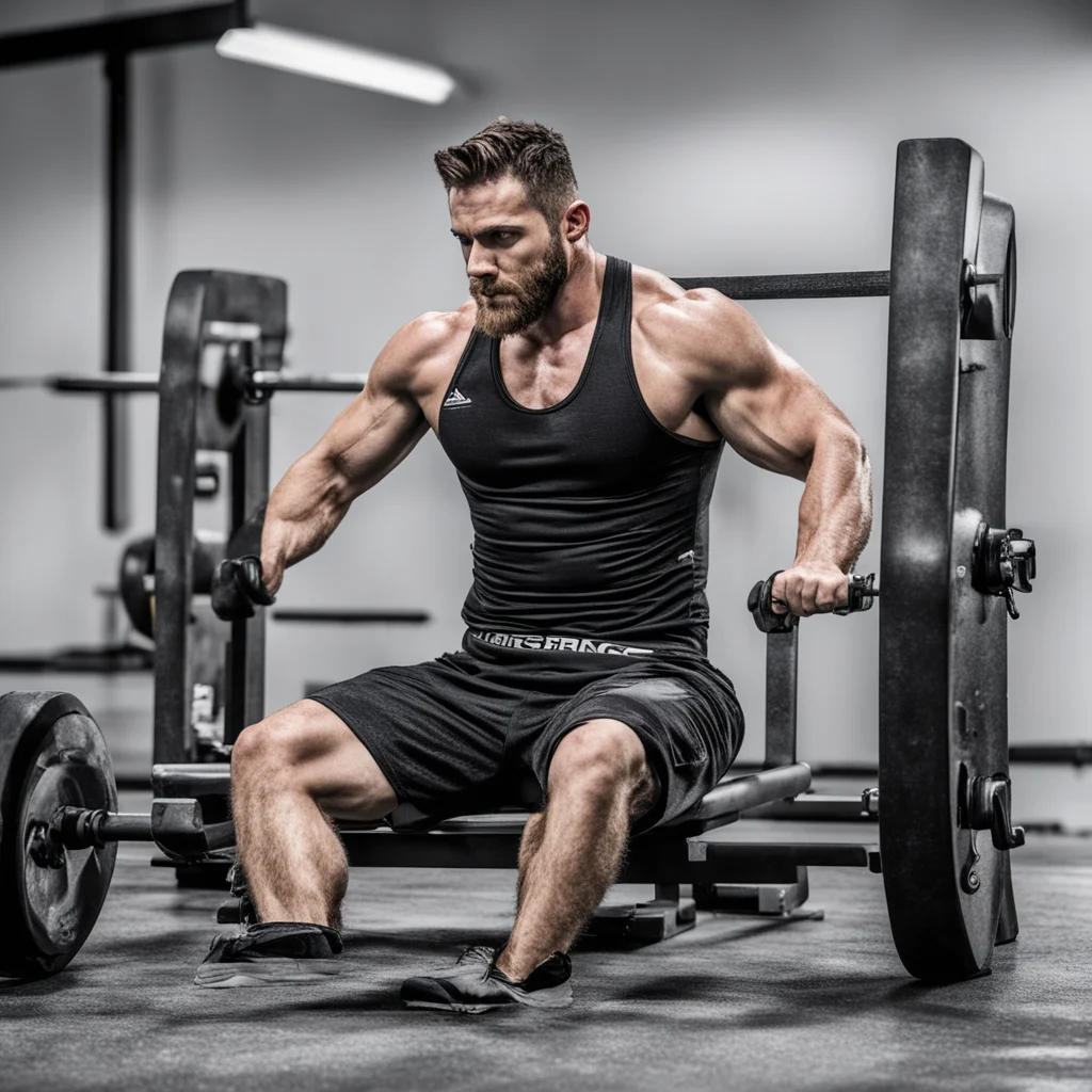 crossfit athlete working on the rower machine  confident engaging wow artstation art 3