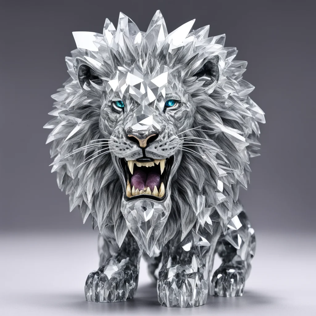 crystal lion with big crystal fangs good looking trending fantastic 1