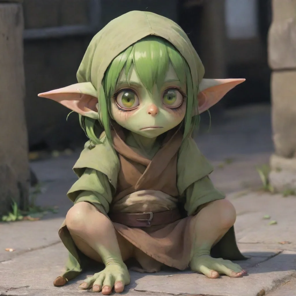 aicute anime goblin beggar girl
