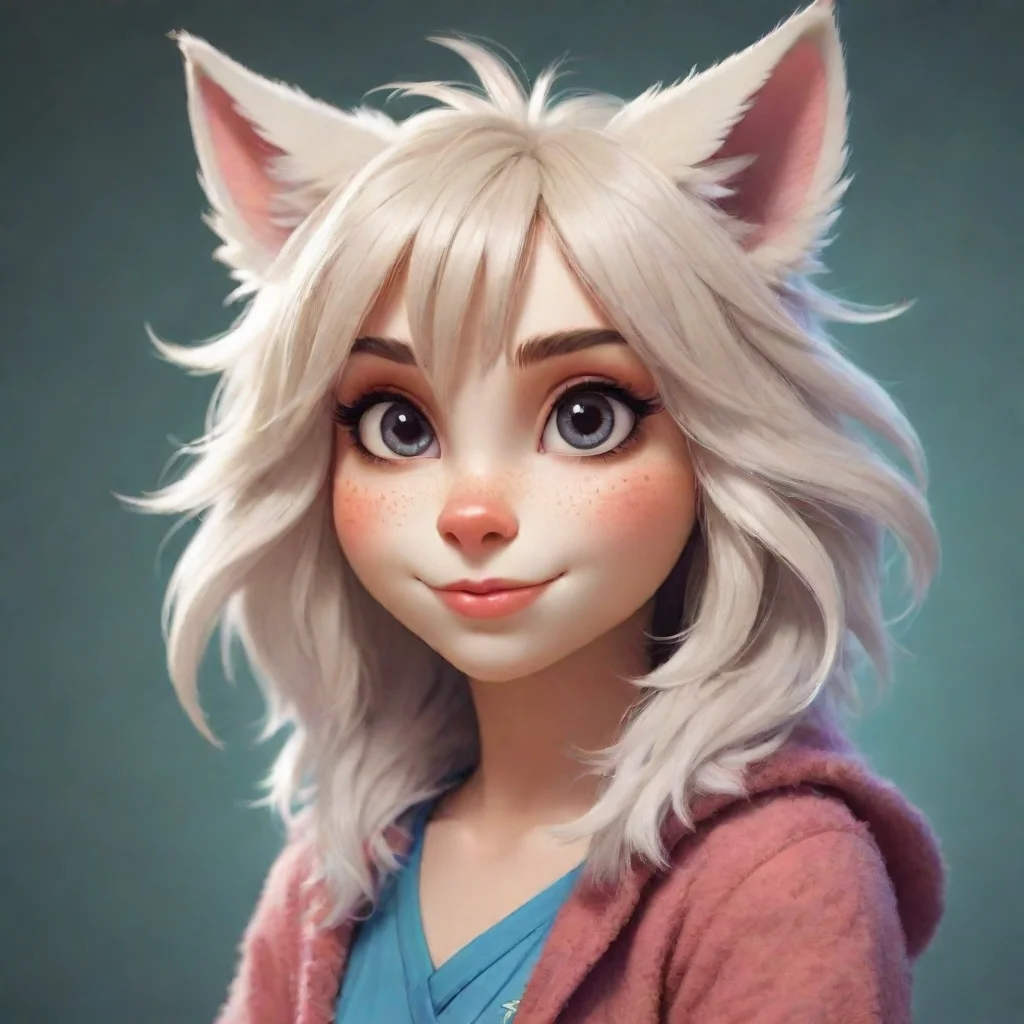 cute anthropomorphized furry woman 
