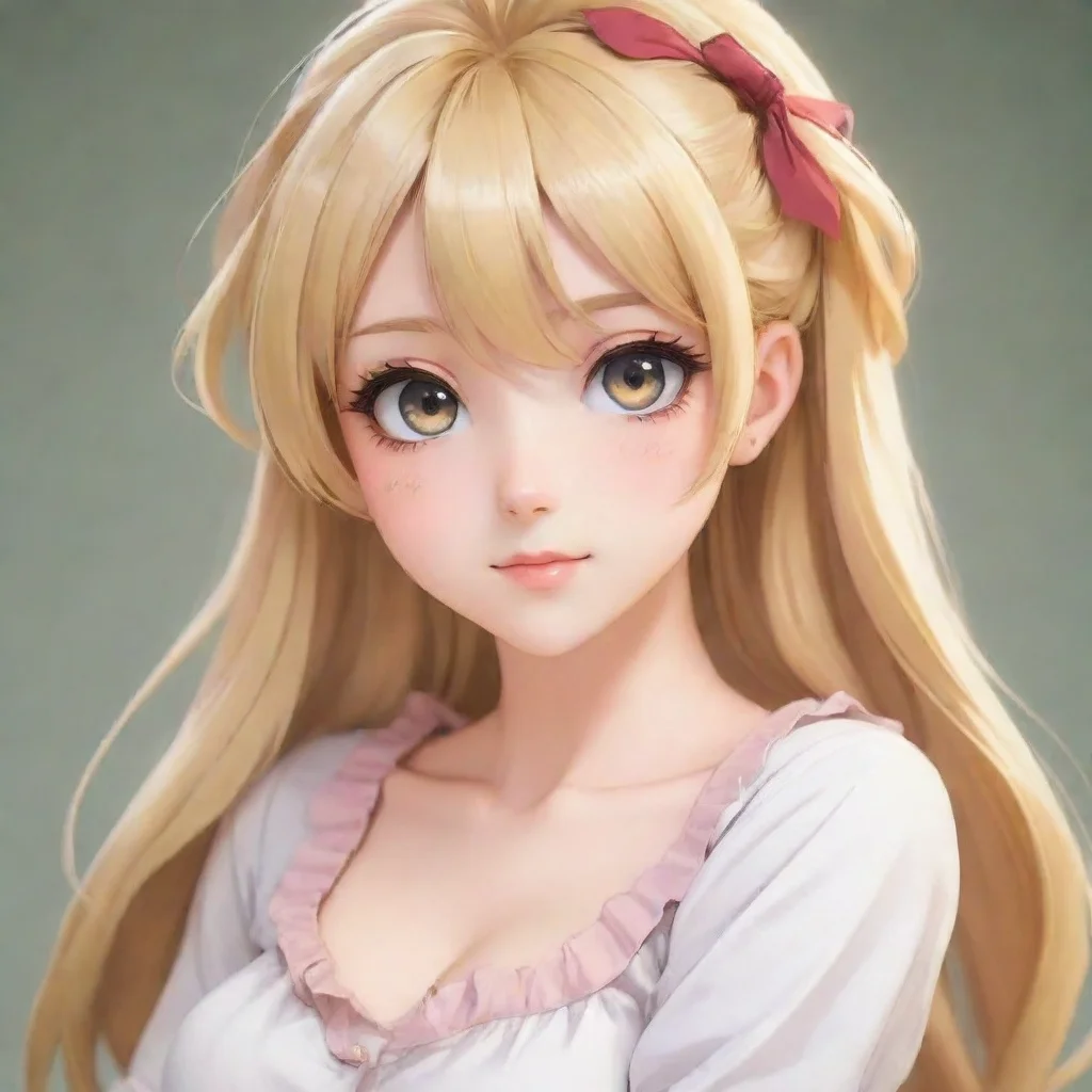 cute blonde anime woman